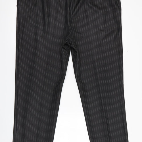 Marks and Spencer Womens Black Striped  Trousers  Size 18 L30 in
