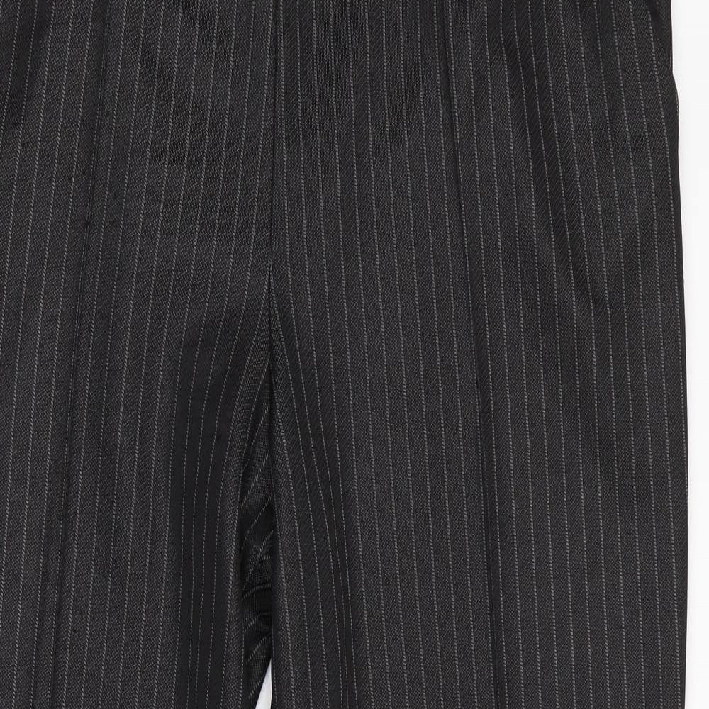 Marks and Spencer Womens Black Striped  Trousers  Size 18 L30 in
