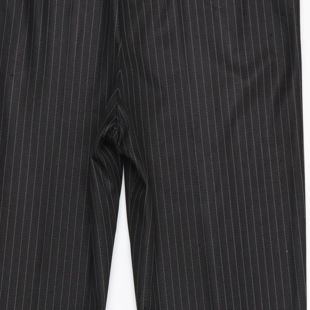Marks and Spencer Womens Black Striped  Trousers  Size 18 L30 in