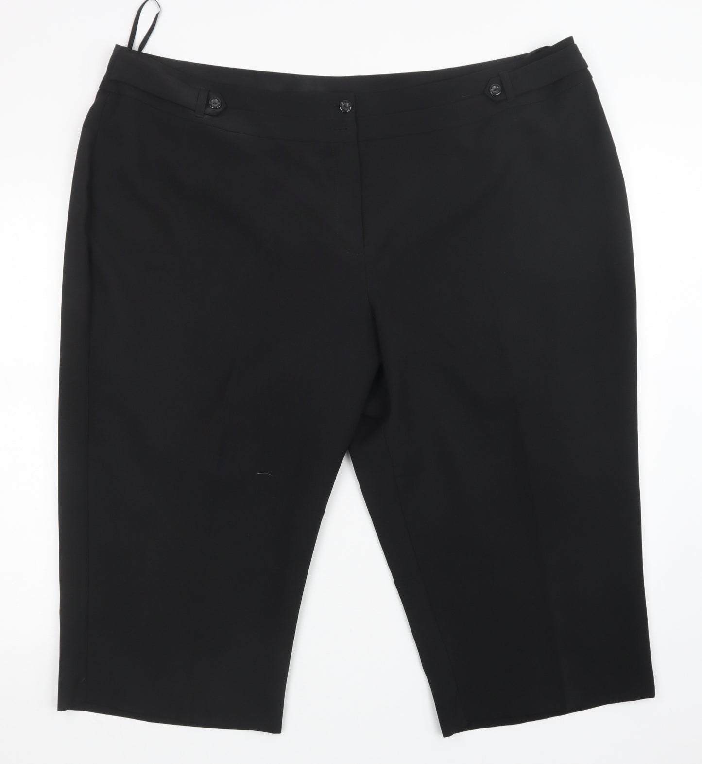 BM Womens Black   Cropped Trousers Size 24 L20 in