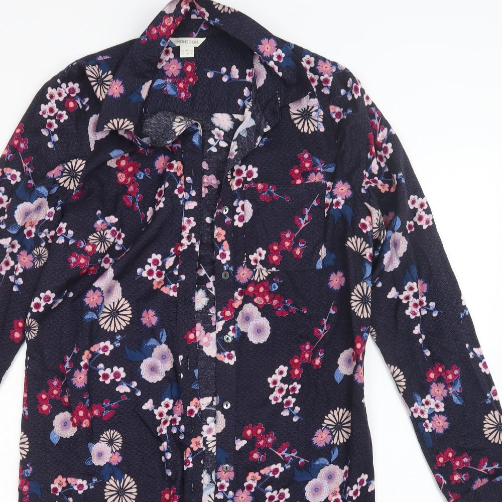 Monsoon Womens Multicoloured Floral  Shirt Dress  Size 10