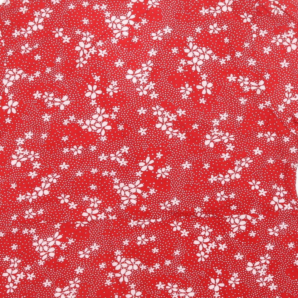 Peacocks Womens Red Floral  Basic Blouse Size 20
