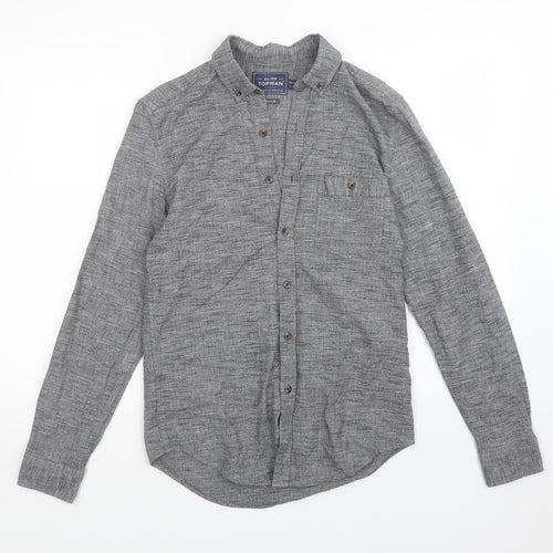 Topman Mens Grey    Button-Up Size XS