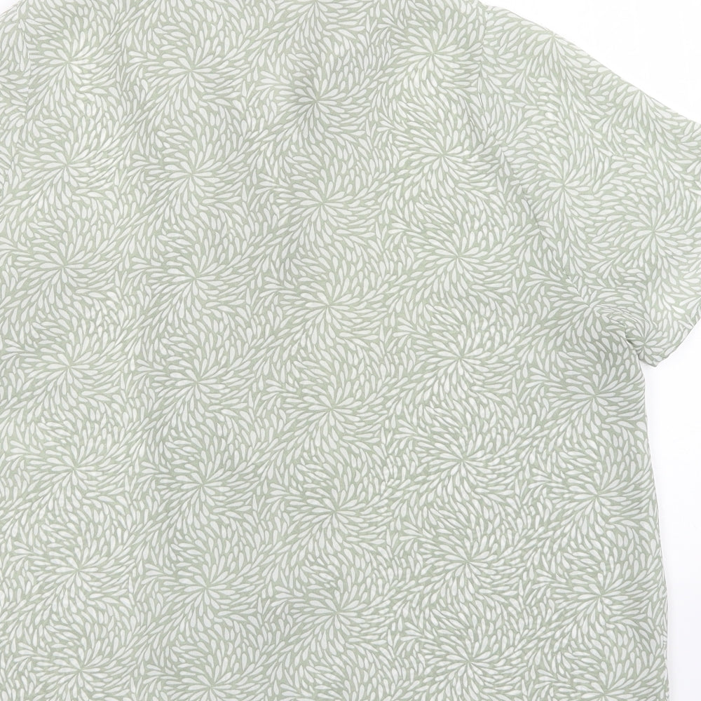 Riddella Womens Green Floral  Basic Button-Up