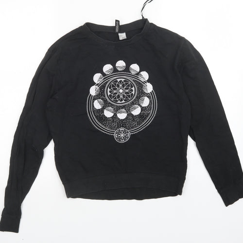 Divided Womens Black   Pullover Sweatshirt Size XS