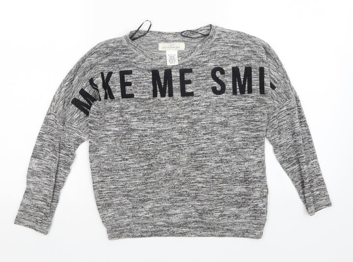 H&M Girls Grey Pullover Jumper Size 8-9 Years
