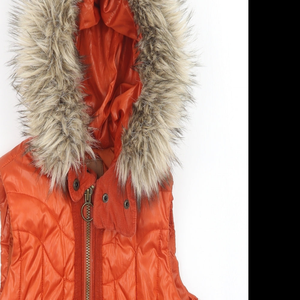 River Island Womens Orange   Gilet Coat Size 10