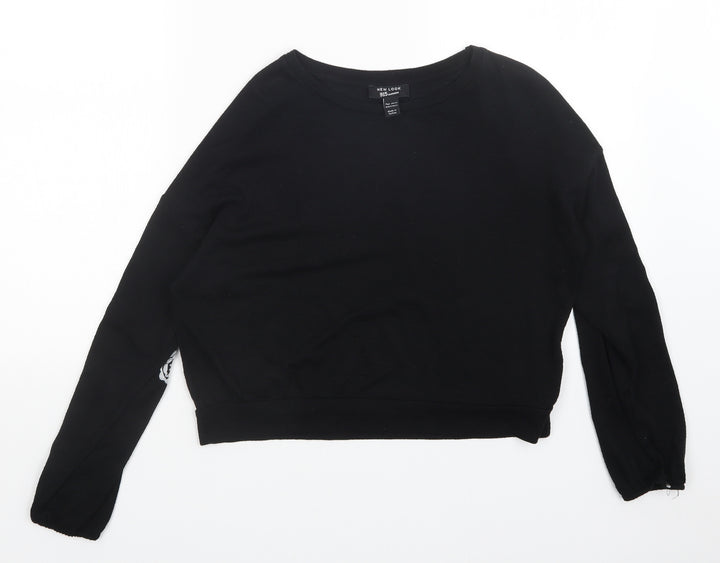 New Look Girls Black Floral Pullover Jumper Size 14-15 Years