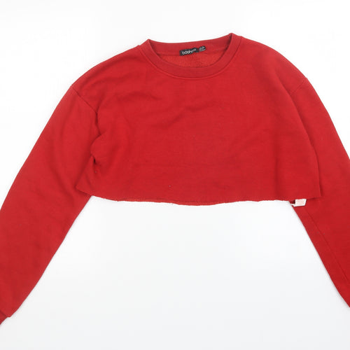 Boohoo Womens Red   Pullover Jumper Size 10