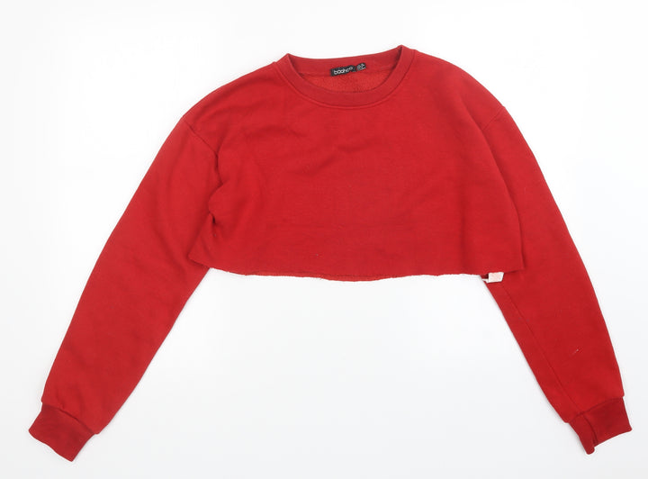 Boohoo Womens Red Pullover Jumper Size 10