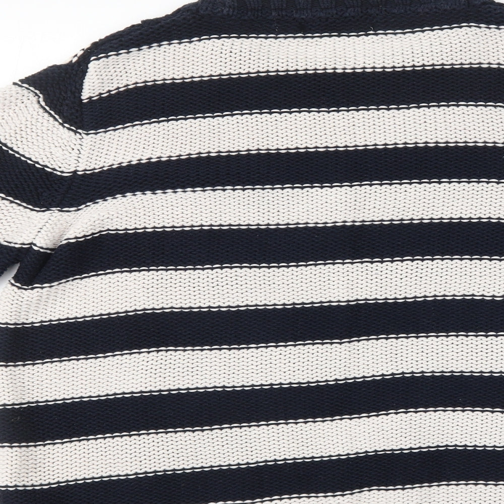 M&S Womens Blue Striped  Pullover Jumper Size 16