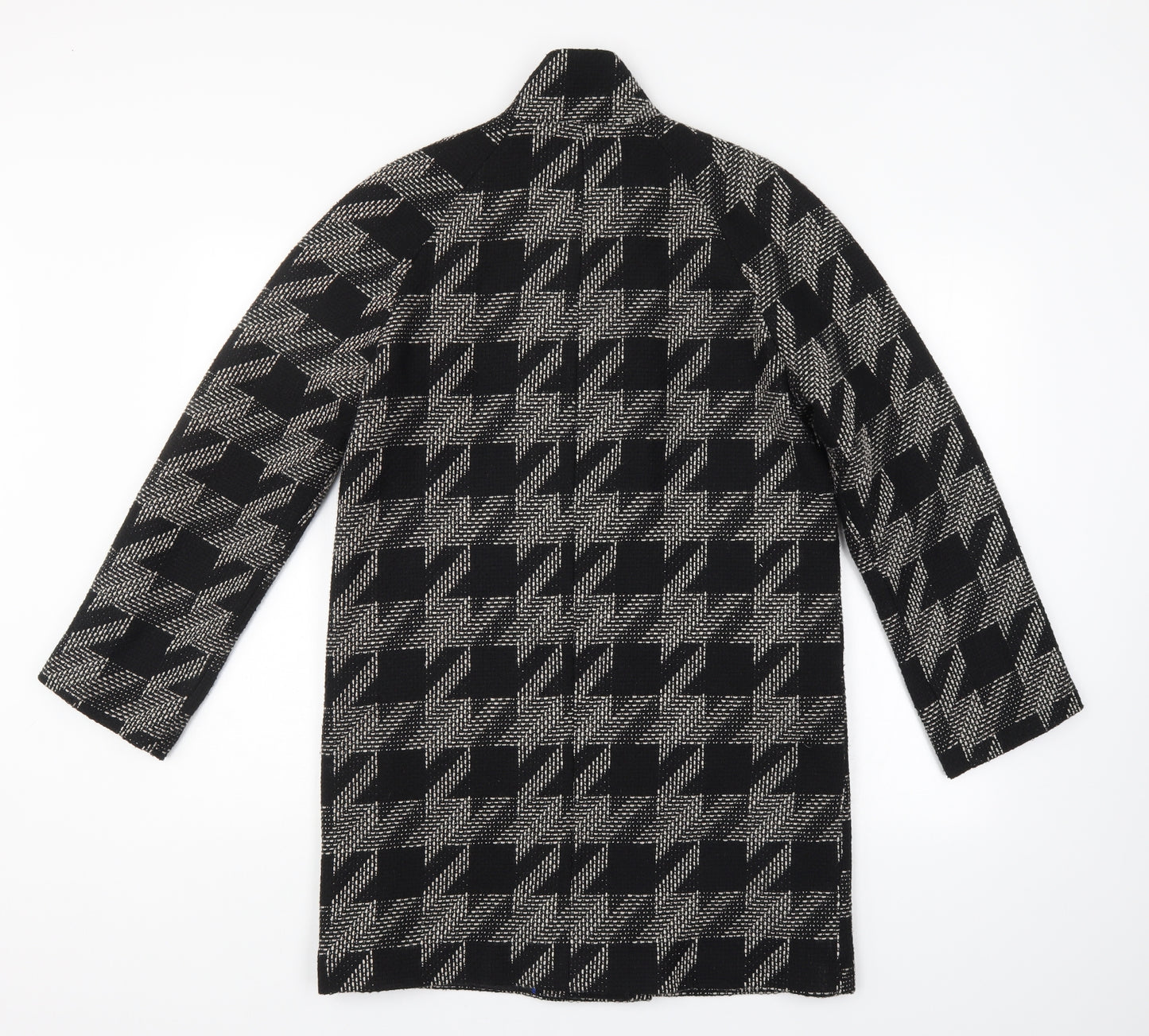 F&F Womens Black Geometric  Overcoat Coat Size 10