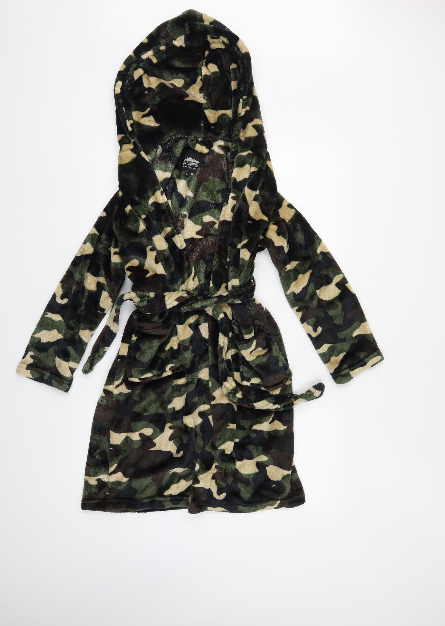 City Comfort Boys Multicoloured Camouflage   Robe Size 13-14 Years