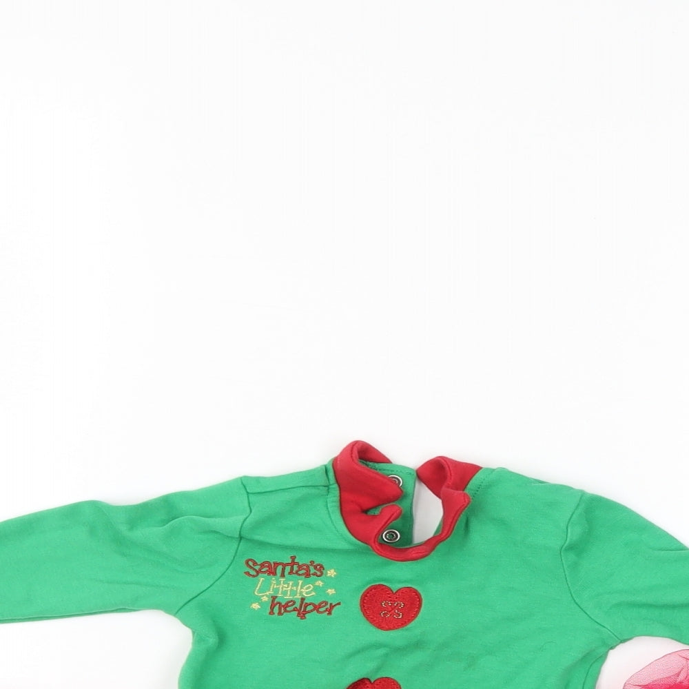 George Girls Green   Romper One-Piece Size 12-18 Months  - christmas romper