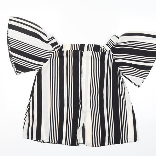 Prague Womens Multicoloured Striped  Basic Blouse Size M