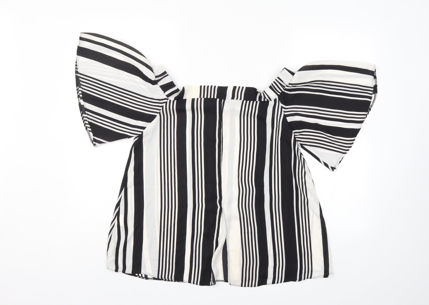 Prague Womens Multicoloured Striped  Basic Blouse Size M