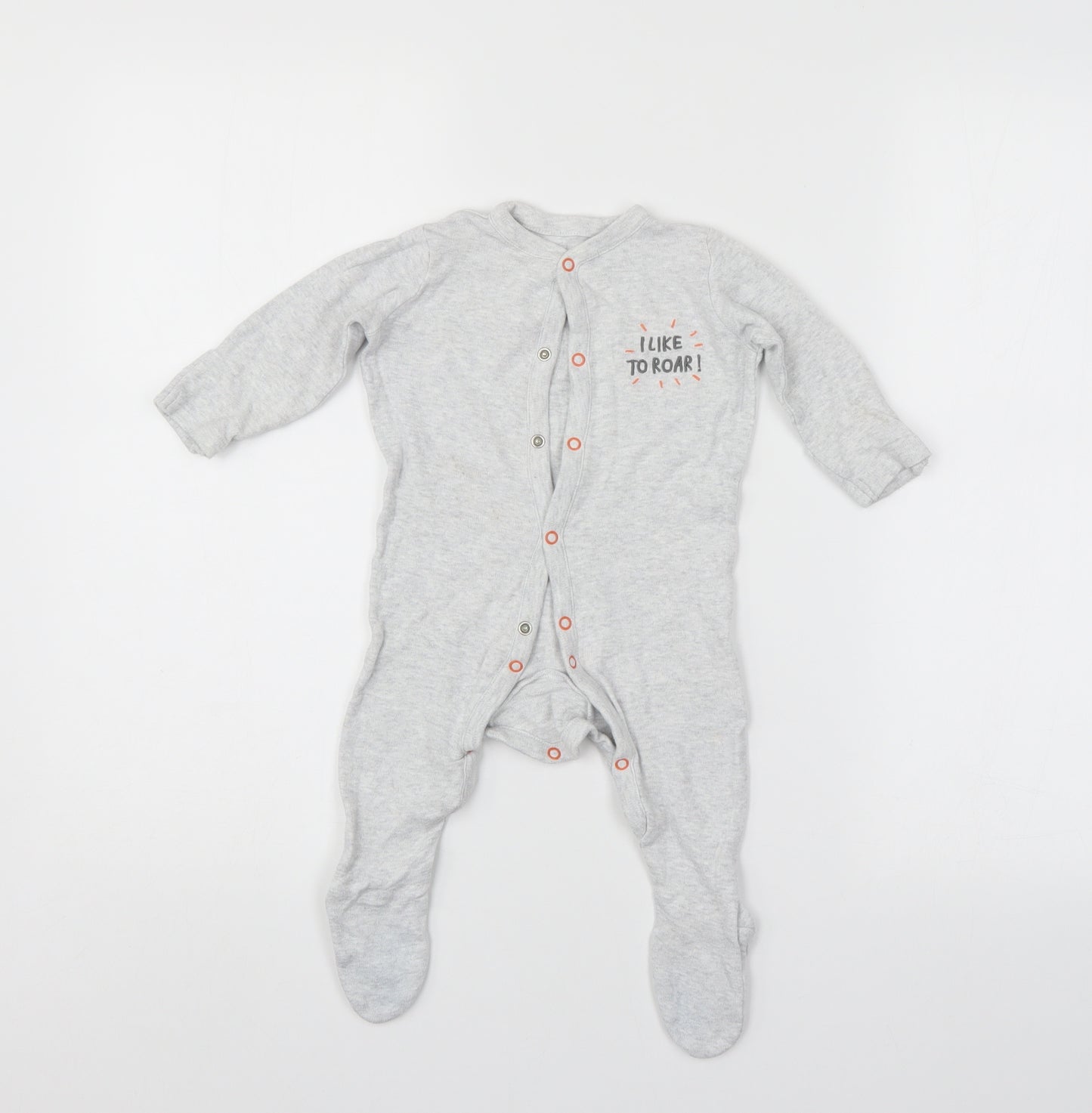 Mothercare Baby Grey   Babygrow One-Piece Size 3-6 Months
