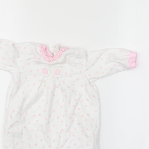 GRI Girls White Polka Dot  Babygrow One-Piece Size 6-9 Months