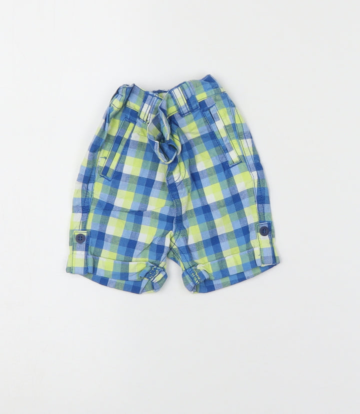 Mini Club Boys Multicoloured Check  Cropped Trousers Size 3-6 Months  - shorts