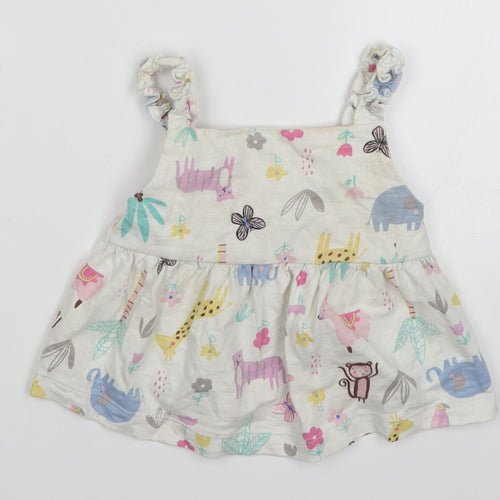 George Girls White   Basic Tank Size 2-3 Years  - Animals