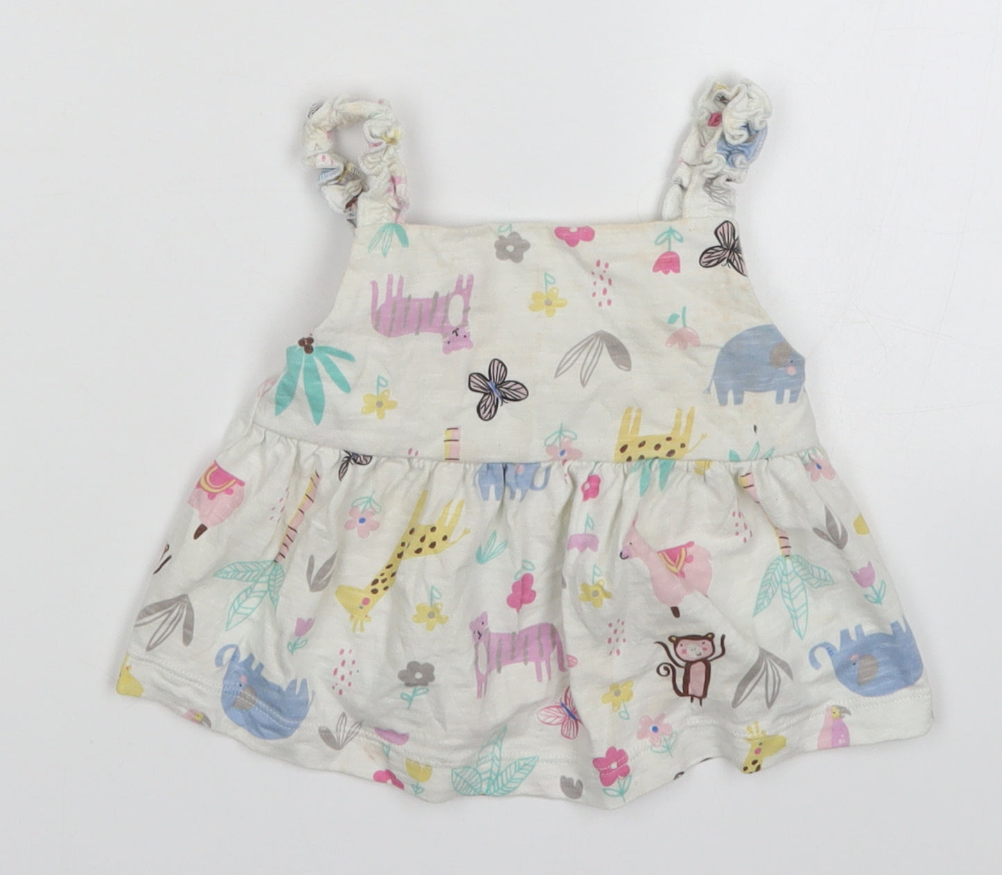 George Girls White   Basic Tank Size 2-3 Years  - Animals
