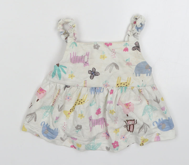 George Girls White   Basic Tank Size 2-3 Years  - Animals