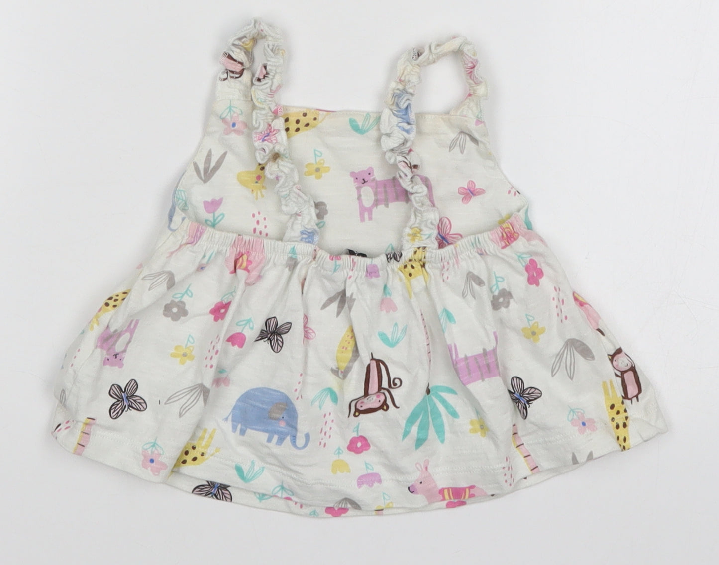 George Girls White   Basic Tank Size 2-3 Years  - Animals