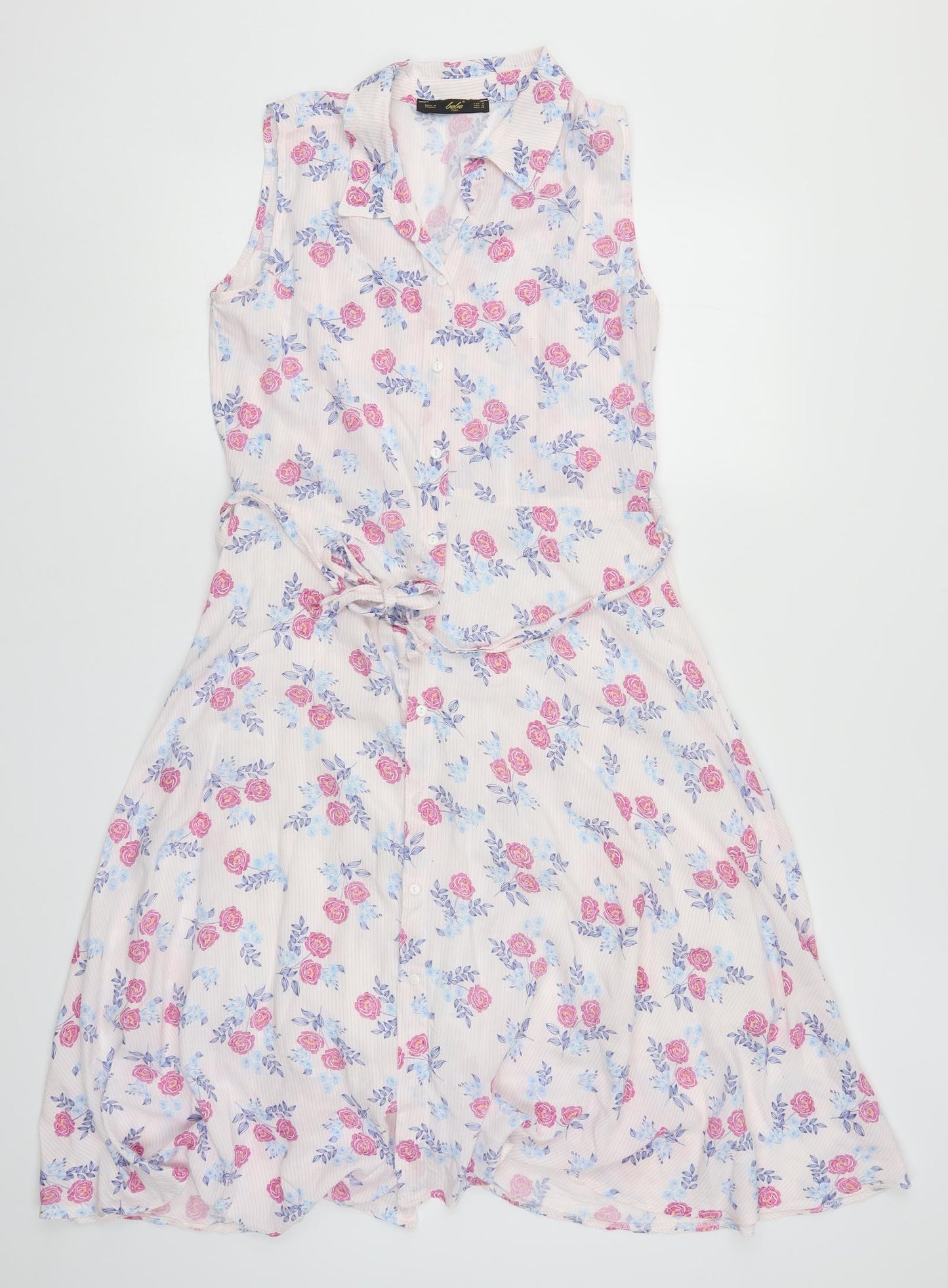 bebe Womens Pink Floral  Shirt Dress  Size M