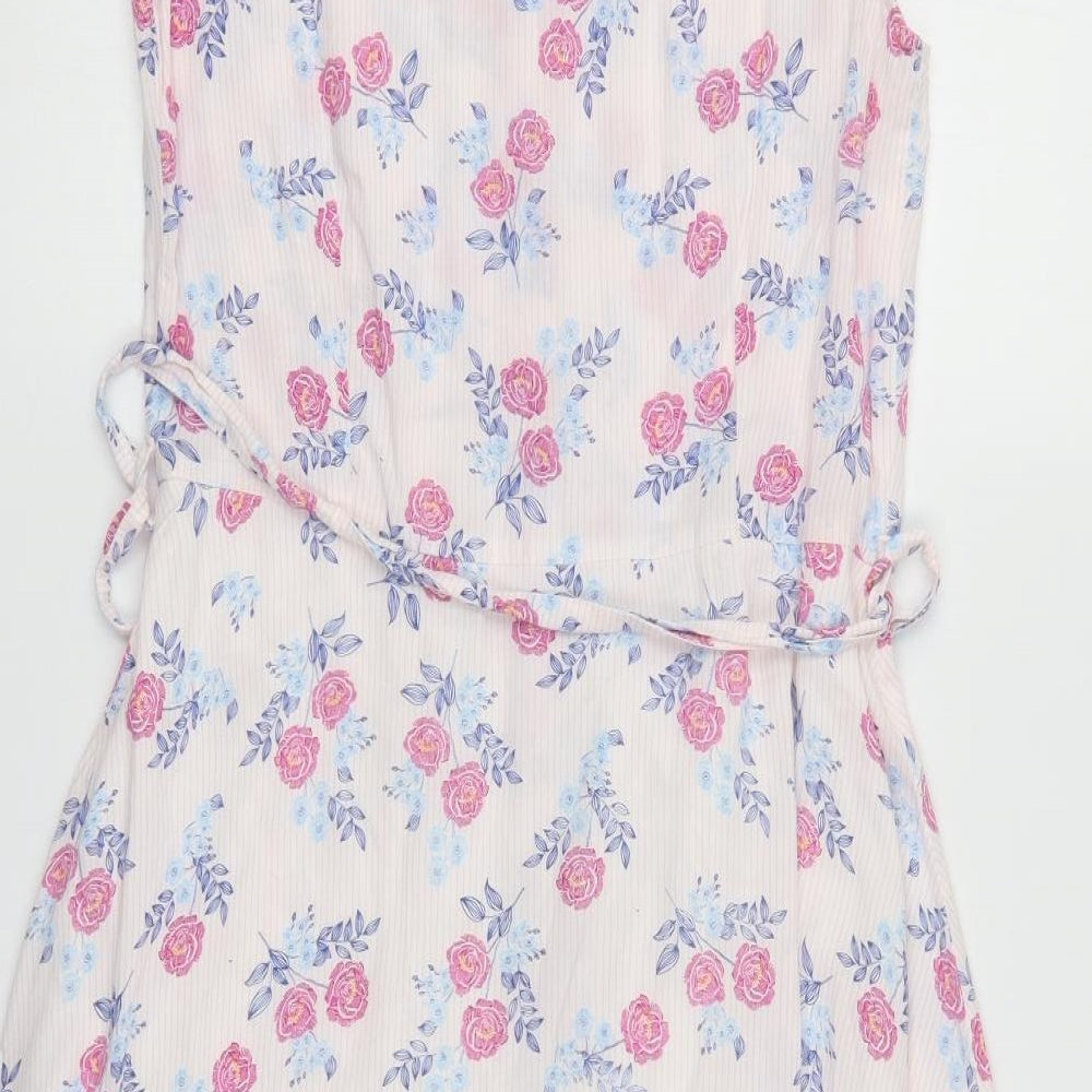 bebe Womens Pink Floral  Shirt Dress  Size M