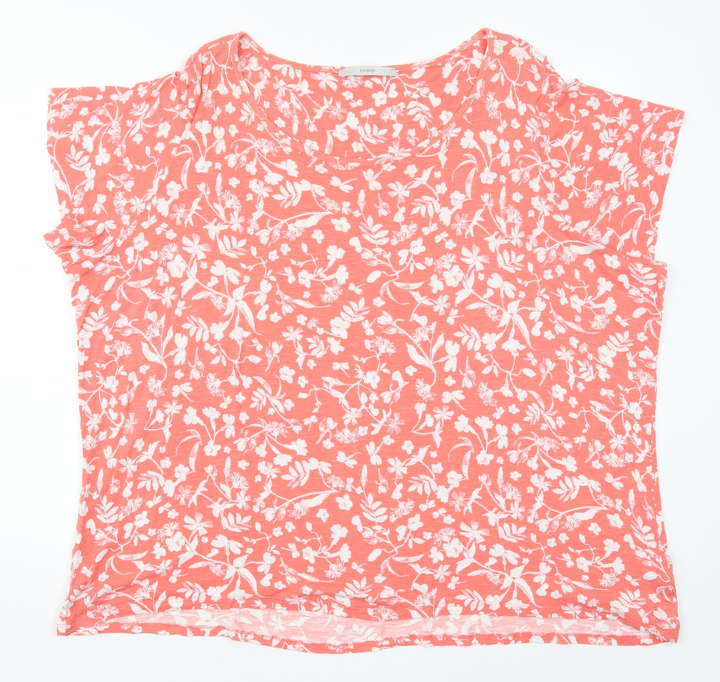 George Womens Red Floral  Basic T-Shirt Size 24