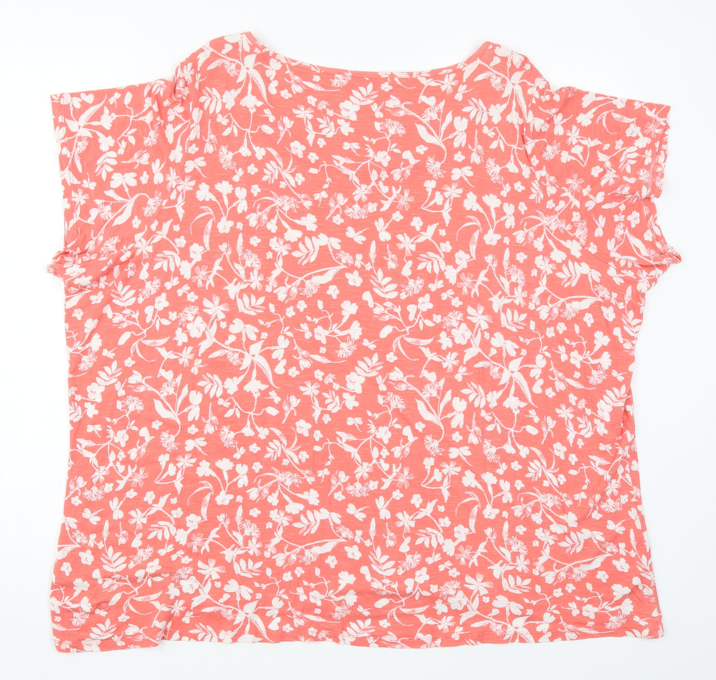 George Womens Red Floral  Basic T-Shirt Size 24