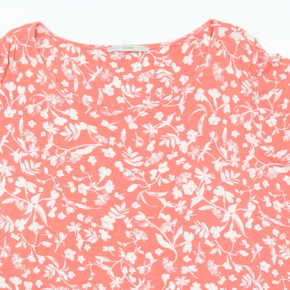 George Womens Red Floral  Basic T-Shirt Size 24