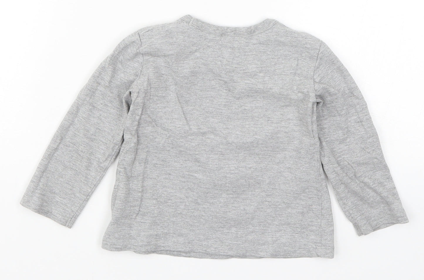 United Colors of Benetton Girls Grey   Basic T-Shirt Size 24 Months  - Cat Thats My Charm Everyday