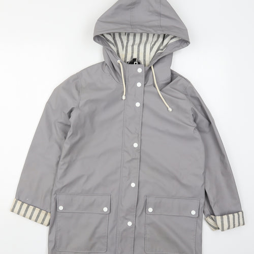 Topshop Womens Grey   Rain Coat Coat Size 10
