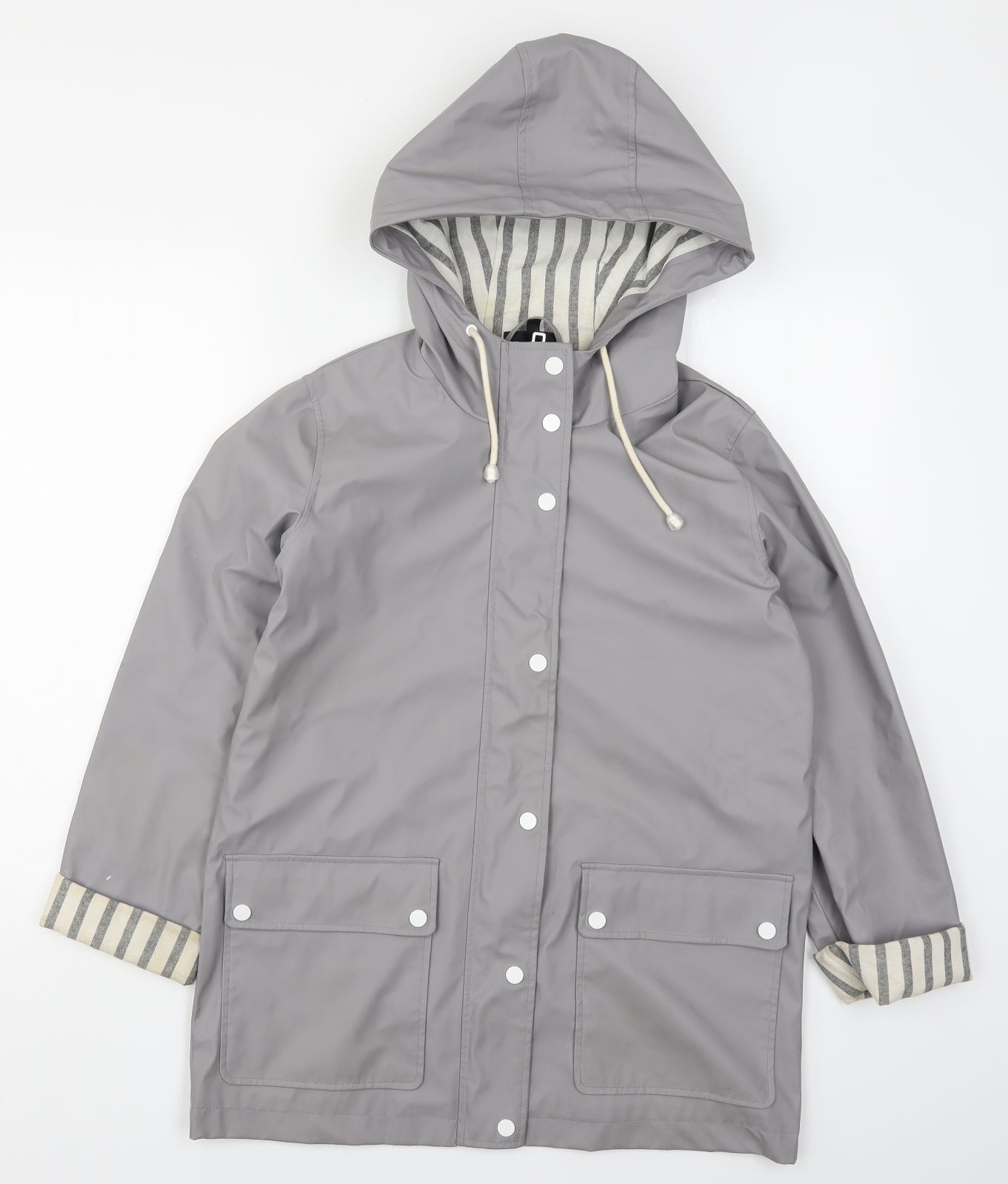 Topshop Womens Grey   Rain Coat Coat Size 10