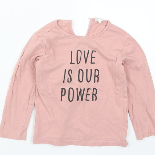 H&M Girls Pink   Basic T-Shirt Size 2-3 Years  - Love is Our Power