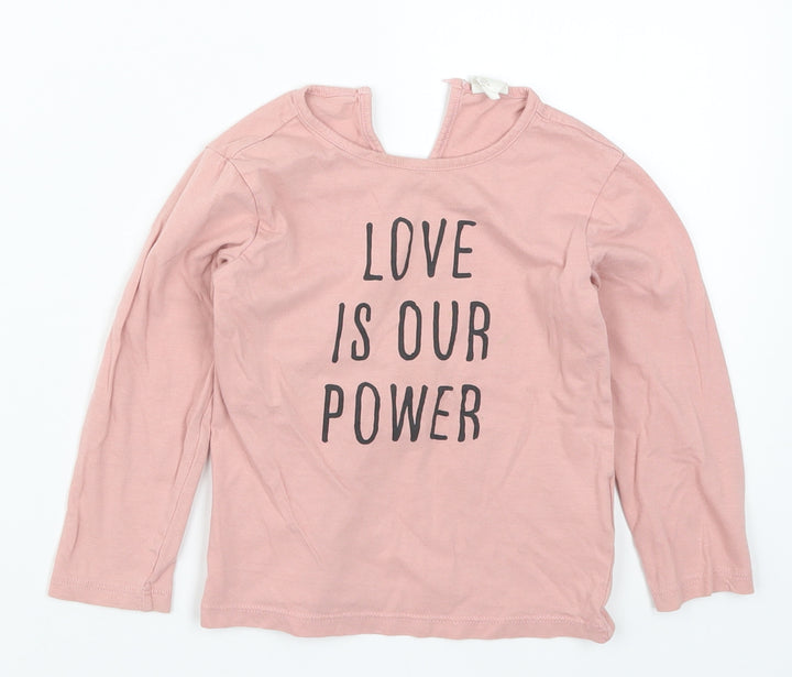 H&M Girls Pink   Basic T-Shirt Size 2-3 Years  - Love is Our Power