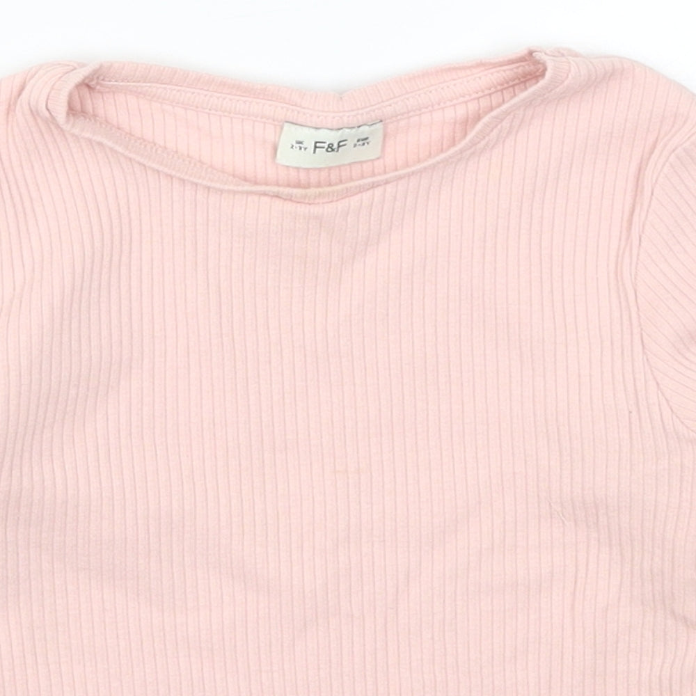 F&F Girls Pink   Basic T-Shirt Size 2-3 Years