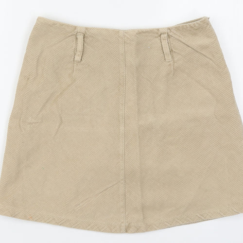 Denim Co Womens Beige  Corduroy Mini Skirt Size 10