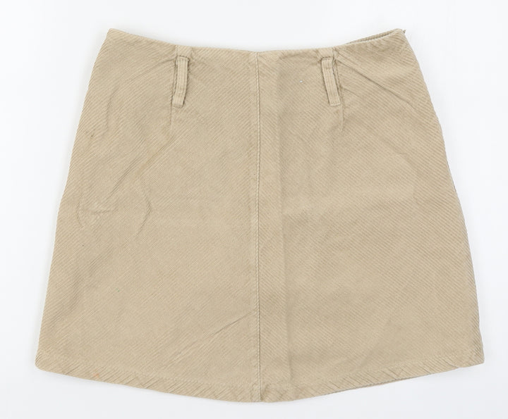 Denim Co Womens Beige  Corduroy Mini Skirt Size 10