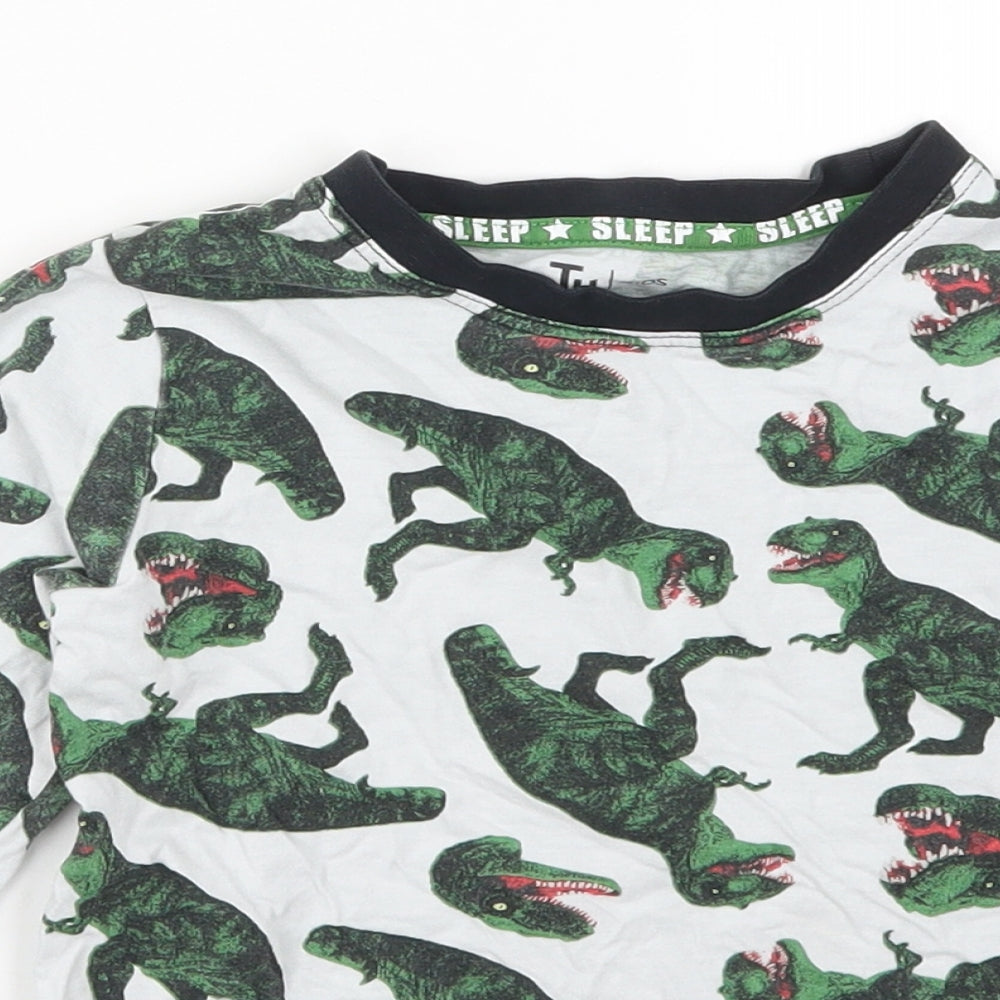 TU Boys Grey Solid   Pyjama Top Size 6-7 Years  - T-Rex