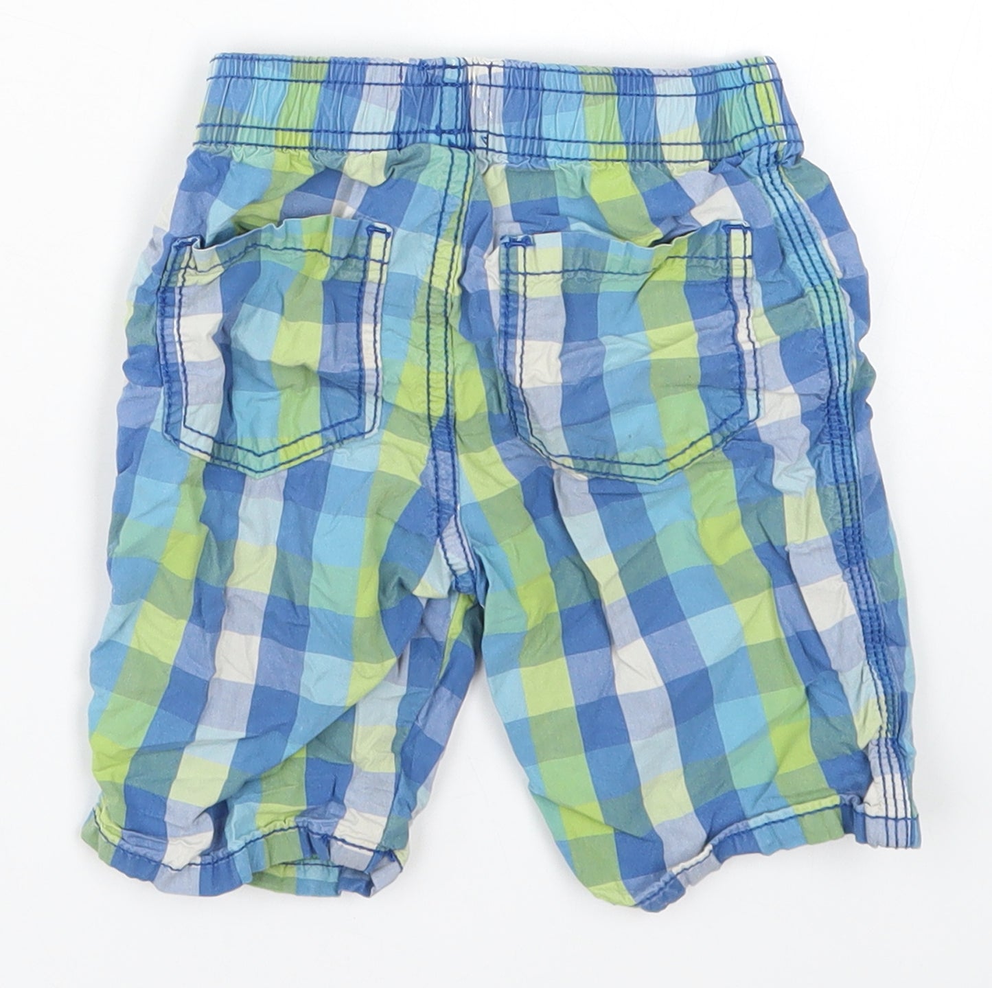 TU Boys Blue Check  Cropped Trousers Size 2-3 Years - Green