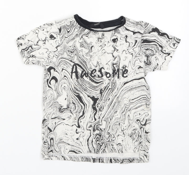 George Boys Grey   Basic T-Shirt Size 3-4 Years  - Awesome Marble Effect