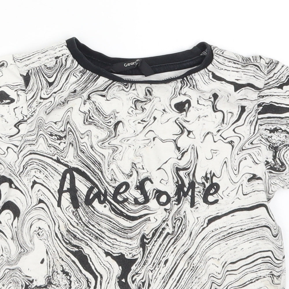 George Boys Grey   Basic T-Shirt Size 3-4 Years  - Awesome Marble Effect