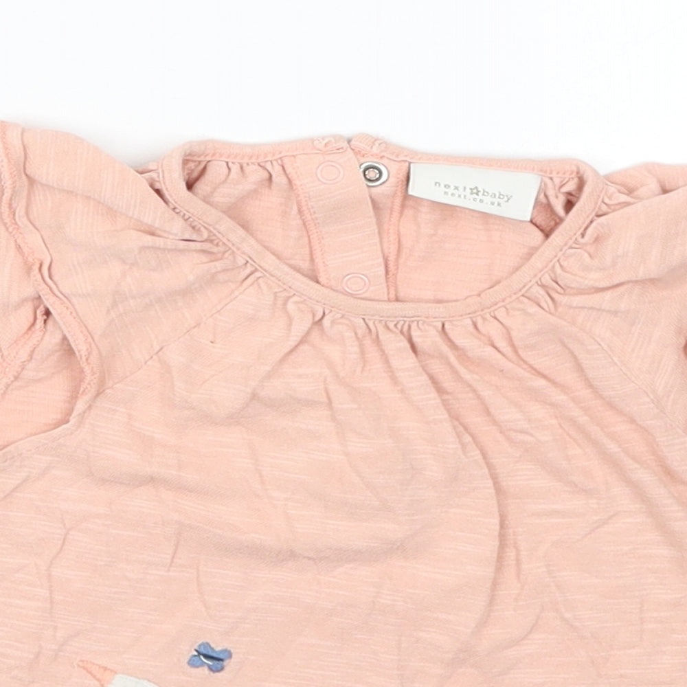 NEXT Girls Pink   Basic T-Shirt Size 9-12 Months  - Duck
