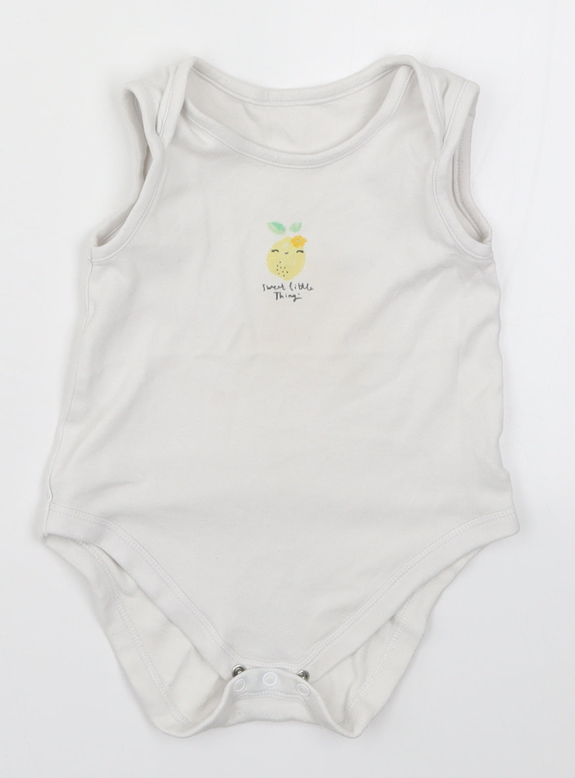 George Baby White   Babygrow One-Piece Size 18-24 Months  - Lemon Sweet Little Thing