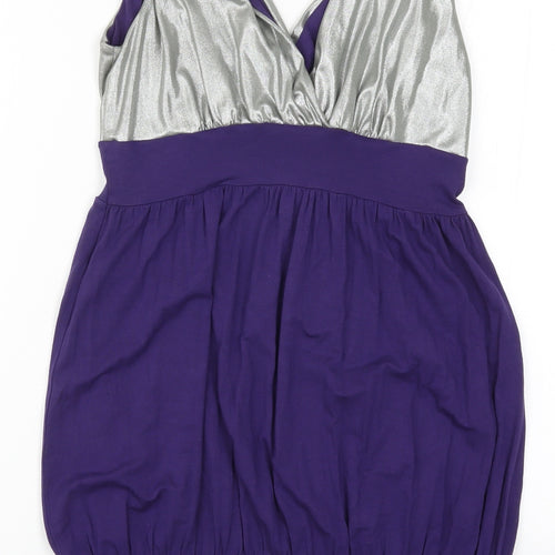 Rare Womens Purple   Mini  Size 12  - Silver