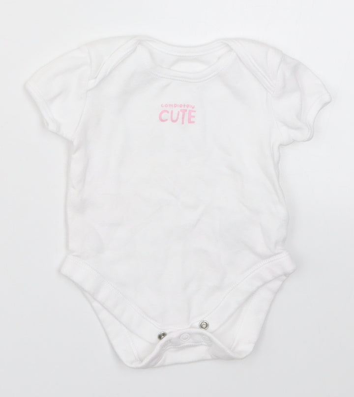 George Girls White   Babygrow One-Piece Size 3-6 Months  - Completely Cute