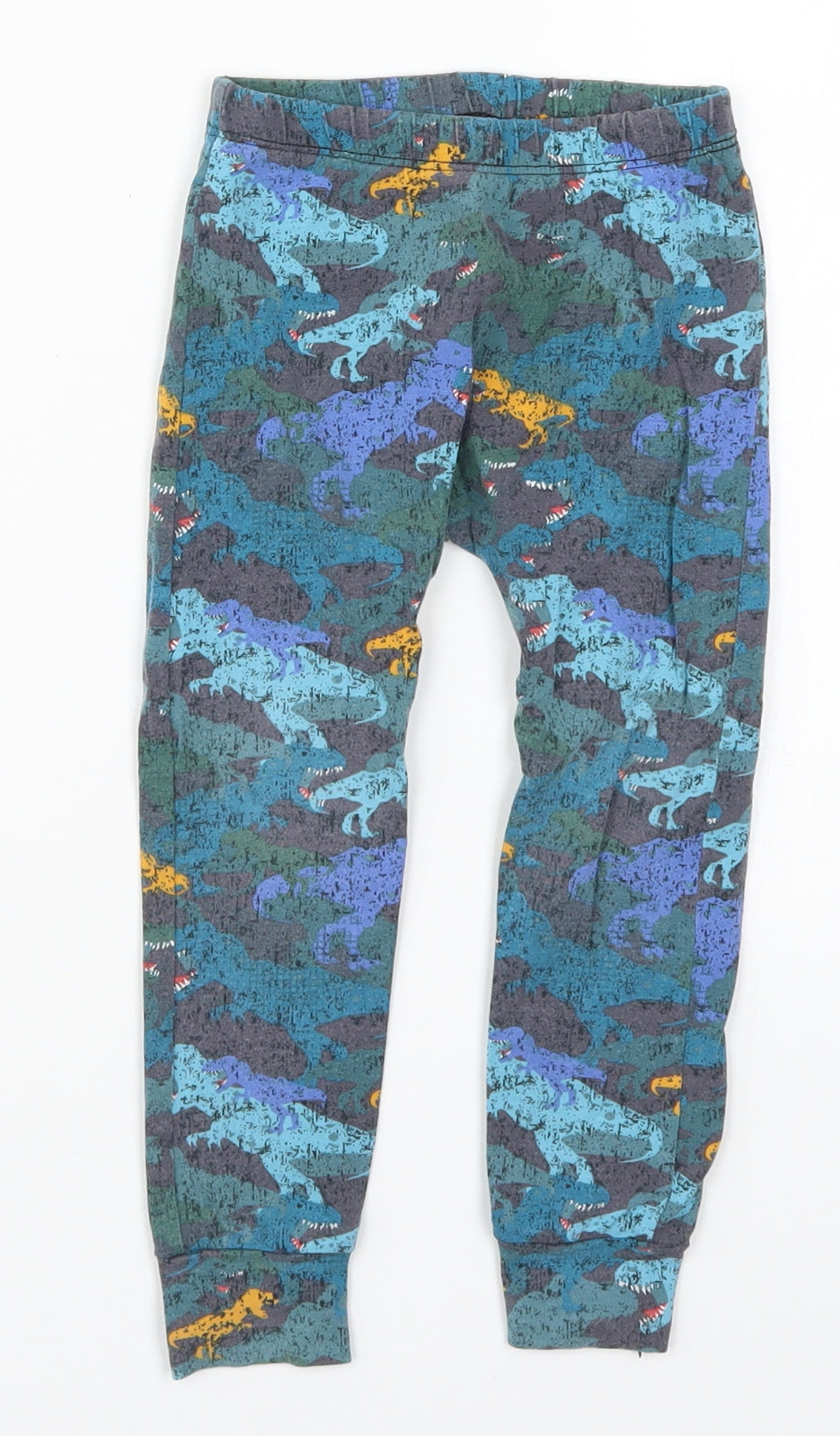 The Little Legwear Company Boys Blue   Carrot Trousers Size 3-4 Years - Dinosaurs