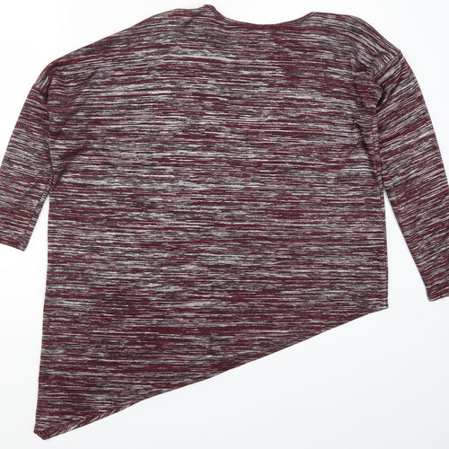 New Look Womens Red   Basic T-Shirt Size 10  - Asymmetric Hem